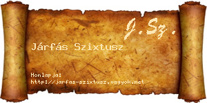 Járfás Szixtusz névjegykártya